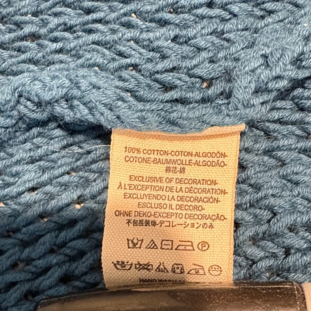 Free People Woodstock Cardigan Blue Open Knit Long Boho Slouchy Cozy Sweater - Picture 10 of 14